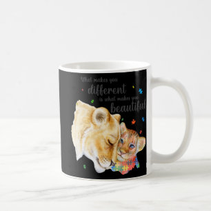 Autism Awareness What Makes You Different Lion Mom Coffee Mug