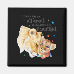 Autism Awareness What Makes You Different Lion Mom Magnet