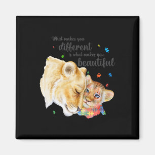 Autism Awareness What Makes You Different Lion Mom Magnet