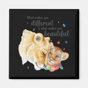 Autism Awareness What Makes You Different Lion Mom Magnet
