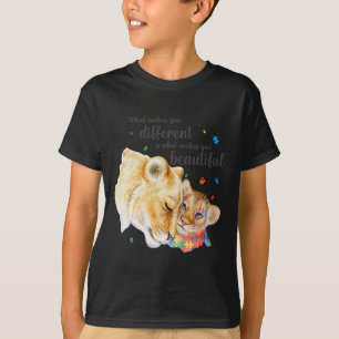 Autism Awareness What Makes You Different Lion Mom T-Shirt