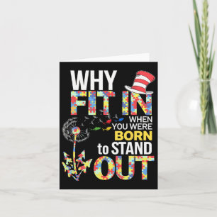 Autism Awareness Why Fit In Doctor Teacher Cat In Card