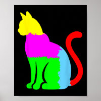 Autism Awareness With Artistic Cat Silhouette Or C