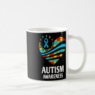 Autism Awareness Women Heart Support Autistic Kids Coffee Mug