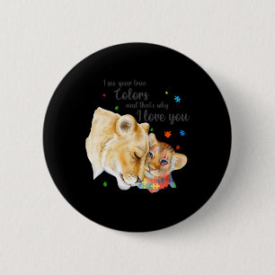 Autism Awareness Women Kid Acceptance I See Your T 2 Inch Round Button