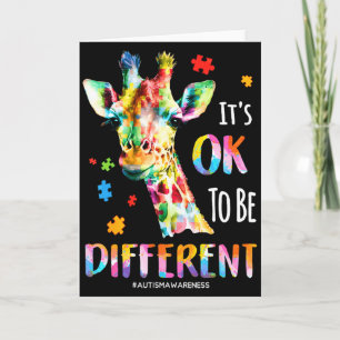 Autism Awareness Women Kid Its Ok To Be Different Card