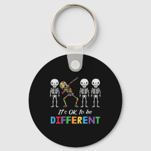 Autism Awareness Women Kid Its Ok To Be Different Keychain