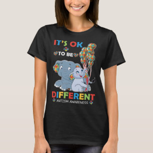 Autism Awareness Women Kid Its Ok To Be Different T-Shirt
