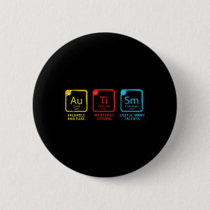 Autism Awareness Women Men Kids Elements Periodic 2 Inch Round Button