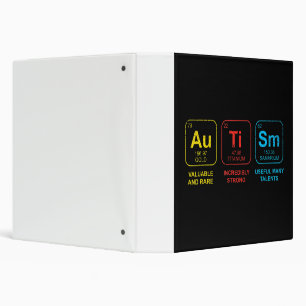 Autism Awareness Women Men Kids Elements Periodic  Binder