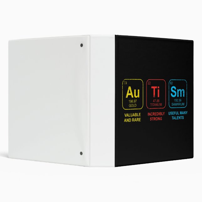 Autism Awareness Women Men Kids Elements Periodic  Binder (Background)