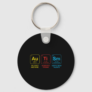 Autism Awareness Women Men Kids Elements Periodic Keychain