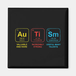 Autism Awareness Women Men Kids Elements Periodic Magnet