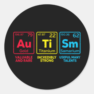 Autism Awareness Women Men Kids Mom Elements Perio Classic Round Sticker