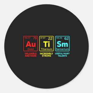 Autism Awareness Women Men Kids Mom Elements Perio Classic Round Sticker