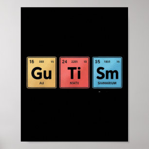 Autism Awareness Women Men Kids Mom Elements Perio Poster