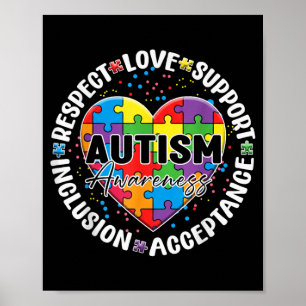 Autism Awareness Women Men Respect Love Suprt Poster