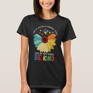 Autism Awareness Women Mom Kids Acceptance Sunflow T-Shirt