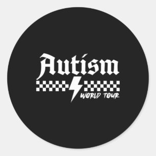Autism Awareness World Autism Tour Be Kind Puzzle  Classic Round Sticker