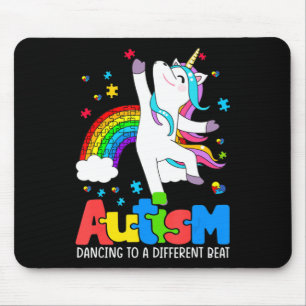Autism awarenessTee Dabbing Unicorn Dancing Puzzle Mouse Pad