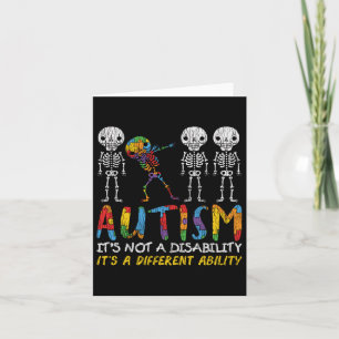 Autism Awerness - Skeleton Dabbing Autistic Kids A Card