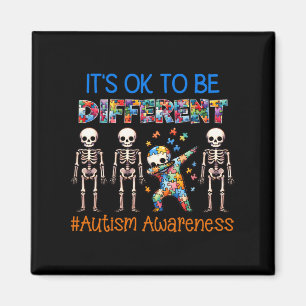 Autism Awerness - Skeleton Dabbing Autistic Kids A Magnet