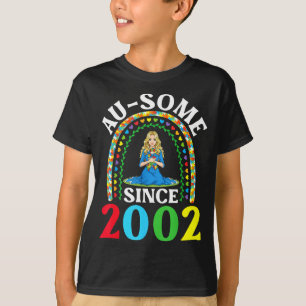 Autism Awesome Ausome Since 2002 Happy 24th Birthd T-Shirt