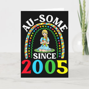 Autism Awesome Ausome Since 2005 Happy 21st Birthd Card