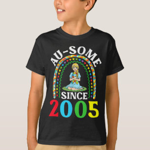 Autism Awesome Ausome Since 2005 Happy 21st Birthd T-Shirt