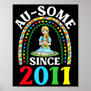 Autism Awesome Ausome Since 2011 Happy 15th Birthd Poster