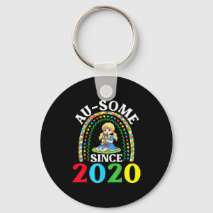 Autism Awesome Ausome Since 2020 Awareness 6th Bir Keychain