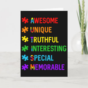Autism Awesome Unique Special Autism Awareness Mon Card