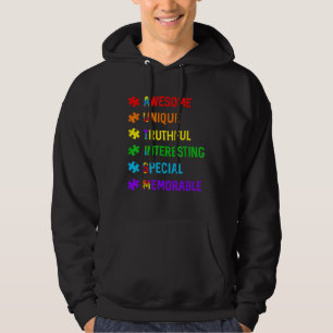 Autism Awesome Unique Special Boys Kids Autism Awa Hoodie