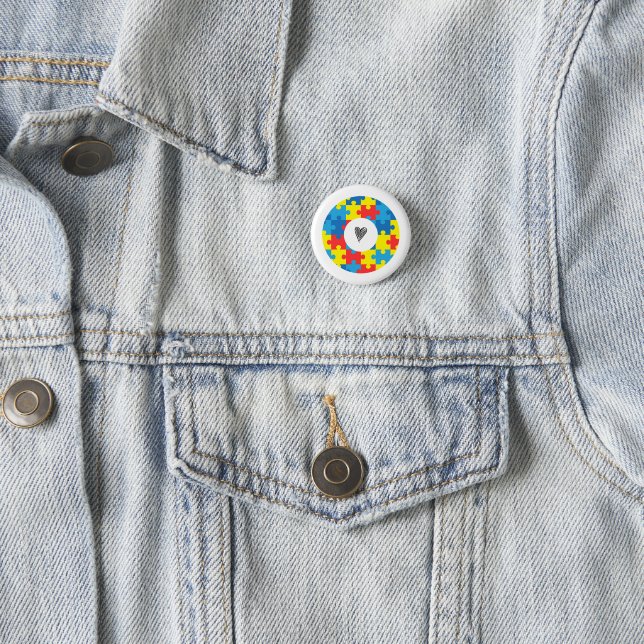 Autism Badge 1 Inch Round Button (In Situ)
