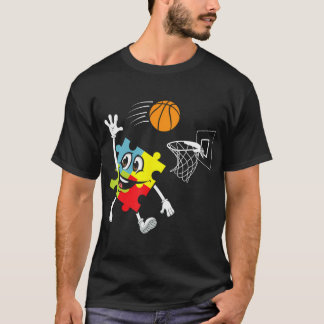 Autism Basketball Autism Warrior Basketball Player T-Shirt