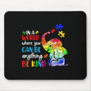 Autism Be Kind Shirt Women Blue Be Kind Autism Awa Mouse Pad