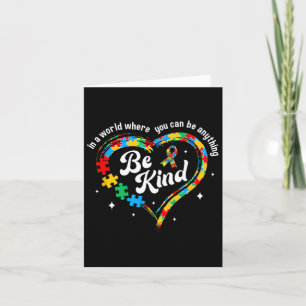 Autism Be Kind Women Men Kids Be Kind Autism Aware Card