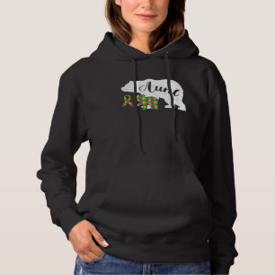 Autism Bear Aunt  Women's Autism Awareness Aunties Hoodie