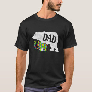 Autism Bear Dad Mens Autism Awareness Daddy T-Shirt