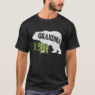 Autism Bear Grandma Mens Autism Awareness Grandma T-Shirt