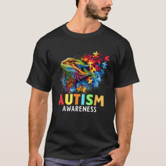Autism Bearded Dragon Autistic Autism Awareness Co T-Shirt