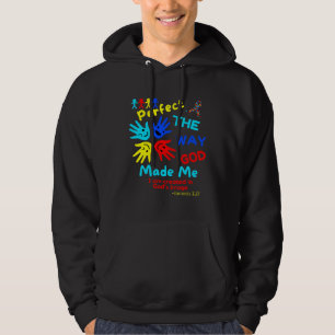 Autism Bible Gods Image Perfect God Made Me Unmask Hoodie