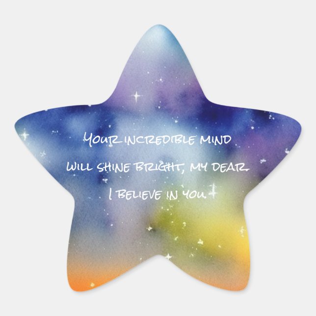 Autism - Boost Child Confidence - Starry Mind Star Sticker (Front)
