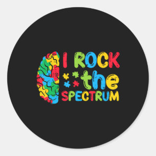 Autism Brain I Rock The Spectrum Awareness Boys Gi Classic Round Sticker
