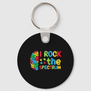 Autism Brain I Rock The Spectrum Awareness Boys Gi Keychain