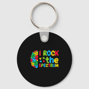 Autism Brain I Rock The Spectrum Awareness Boys Gi Keychain