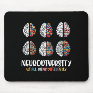 Autism Brain Neurodiversity ASD Awareness Men Mouse Pad