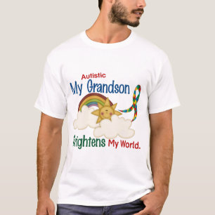 Autism BRIGHTENS MY WORLD 1 Grandson T-Shirt