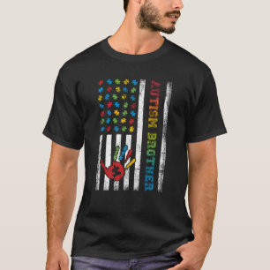 Autism Brother American Flag Autism Awareness T-Shirt