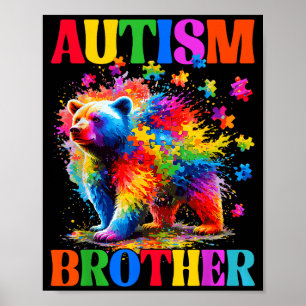 Autism brother autism awareness day bear puzzle poster